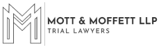 A green background with the words " scott & moore trial lawyers ".